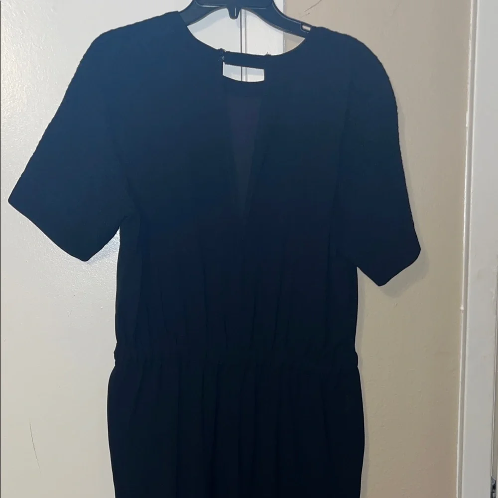 Anthropologie Black Textured Short Sleeve Dress - Picture 5 of 9